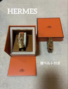 エルメス ケリーウォッチ 稼動品 電池交換済 別売り替ベルト付 HERMES 