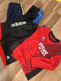 adidas ジャージ パンツセット 赤黒