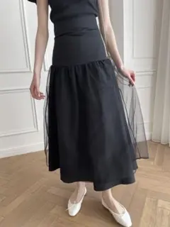 epine waist mark layer tulle skirt