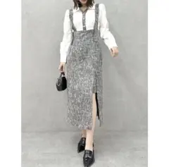 dazzlin ハイウエストジャンスカドッキングワンピース