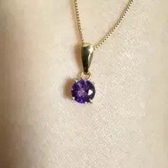 K18 ジュエリーマキ アメジスト ゴールドネックレスペンダントトップ18 