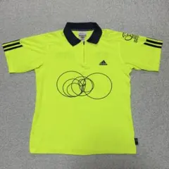 adidas 2002 日韓 W杯 スタッフウェア ポロシャツ 蛍光イエロー