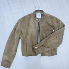 BELLIDE ベージュ スエード ショートジャケット