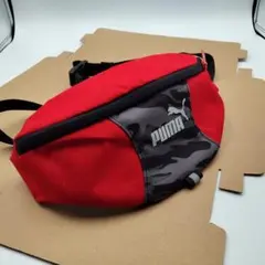 PUMA キッズ ボディバッグ レッド カモフラ柄