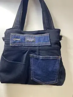 訳ありデニムリメイク2wayトートバック