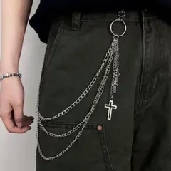 クロスペンダント ウォレットチェーン　ゴシック　Y2K