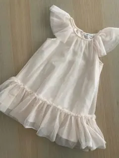 ワンピースドレス　100cm h&m !発表会ドレス　キラキラ　チュール　桜色