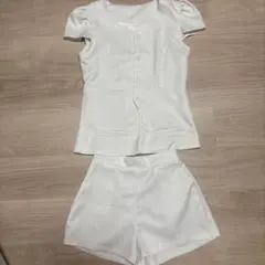 ホワイト セットアップ トップス ショートパンツ