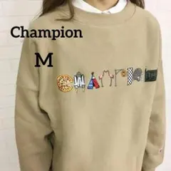 【Champion】チャンピオン モチーフ刺繍トレーナー リバースウィブ M
