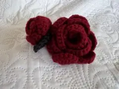 赤と黒のバラ バレッタ