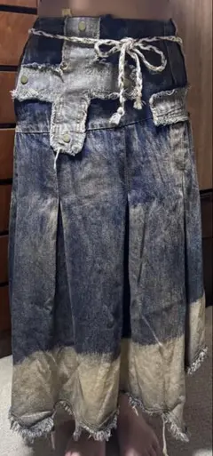 グランジ系 デニム ロングスカート