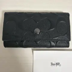 coach コーチ　キーケース　鍵入れ　ブラック　レザー　黒色　エンボス　5連