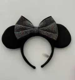 【超美品】ミッキー耳 ビジューリボンカチューシャ