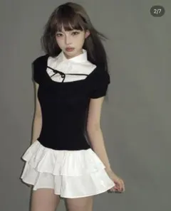 andwang Airy Knit Pleated Dress Set S - メルカリ