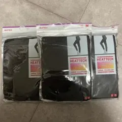 新品未使用　UNIQLO ブラック ヒートテック レギンス十分丈3個セット　M