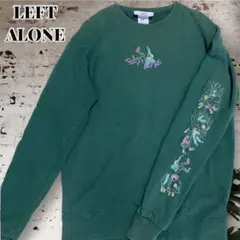 激レア LEFT ALONE レフトアローン スウェット XL 刺繍 グリーン