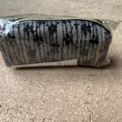 花柄ナイロンペンケース型ポーチ ゴールドファスナー