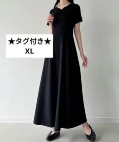 JUNOAH ジュノア バックレースアップフレアカットワンピース