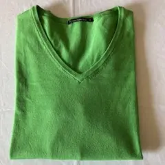 UNIQLO グリーン Vネック セーター Sサイズ　綿　78% 薄手