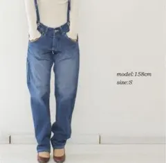 johnbull ジョンブル サスペンダー付きデニムパンツ