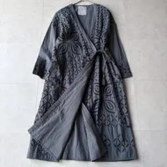 希少 ビアズリー BEARDSLEY 豪華刺繍 2way ワンピ グレー F