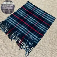 バーバリー　カシミヤ100% マフラー　カシミヤ　チェック柄　英国製