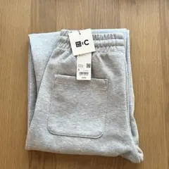 新品未使用 ユニクロC スウェットワイドパンツ グレー S 丈長め