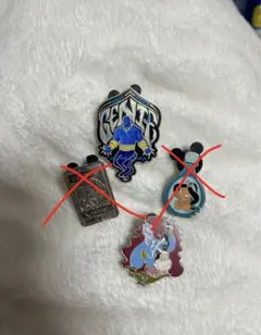 海外ディズニー_ピンバッジ_ジャスミンジーニー2点セット(バラ売り可)