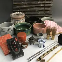 茶道具 一式 まとめて 大量 セット 茶碗 棗 香合 建水 茶さじ 香炉灰