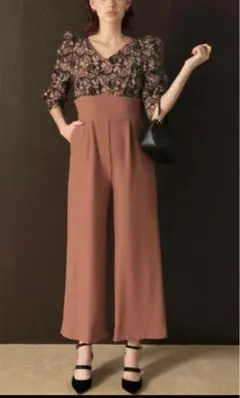 リリーブラウンLilyBrownフラワー刺繍オールインワン