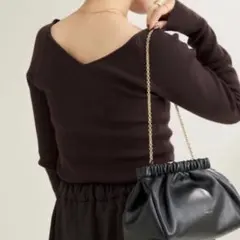 plage easy care rib プルオーバー ニット ブラウンのサムネイル