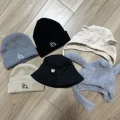 ベビー　ニット帽　耳付き　バケハ