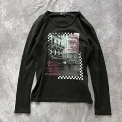y2k00s MICHELKLEINHOMME ピチT プリント　短丈　グランジ