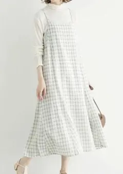 ギンガムチェックキャミワンピ