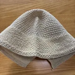 ベージュ ニット バケットハット