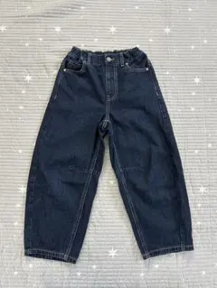 GU バレルレッグジーンズ　デニム　130 ユニセックス ブルー