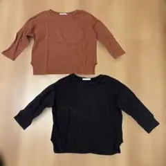 モンミミmonmimi長袖カットソー 110から120 2枚セット韓国こどもふく