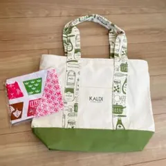 KALDI トートバッグ　もへじ手ぬぐいセット