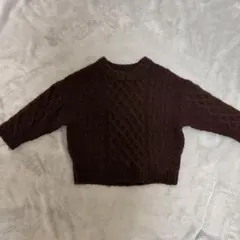 110　子供服　キッズ　トップス　セーター　ニット　男の子　女の子　ケーブル柄