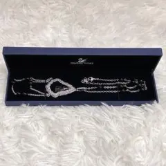 SWAROVSKIスワロフスキーネックレス クリスタル×ブラックビーズ付属品完備