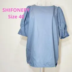 SHIFONERY シフォネリ 半袖 五分袖 ブラウス チュニック くすみカラー