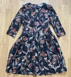 chancespoir 40サイズ　花柄 七分袖 ワンピース