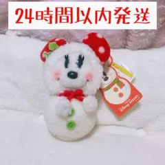 【激レア】東京ディズニーリゾート クリスマス　ミニーぬいぐるみバッチ　雪だるま