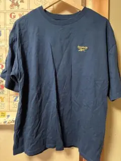 Reebok プリントTシャツ ネイビー L