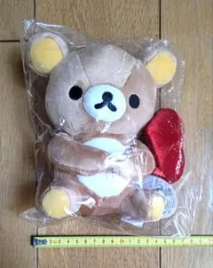 リラックマ 卓上 ぬいぐるみ ハート型クッション付き 約20cm