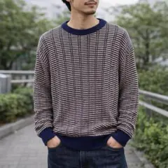 Christian Dior MONSIEUR　ニット　チェック　メンズ　綿　Lのサムネイル