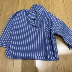 キッズ 長袖シャツ ストライプ柄 襟付き　110 ペアマノンストリート