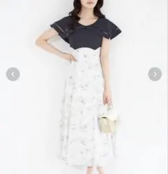 tocco closetビックカラーバックレースアップドッキングワンピース M