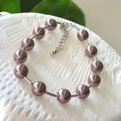 vintage新品未使用高級貝パールシェルパールブラックパールブレスレット