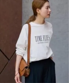 FRAMeWORK⭐︎ ロゴプリント 長袖Tシャツ ホワイト